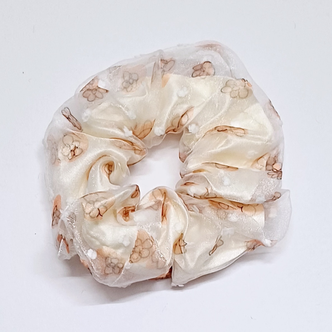 Floral Tissue Scrunchies Set of 3