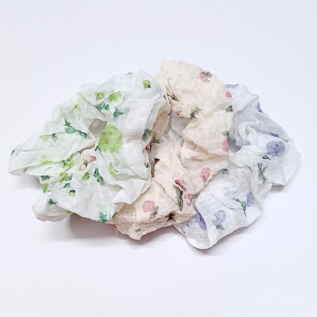 Floral Scrunchies Set of 3