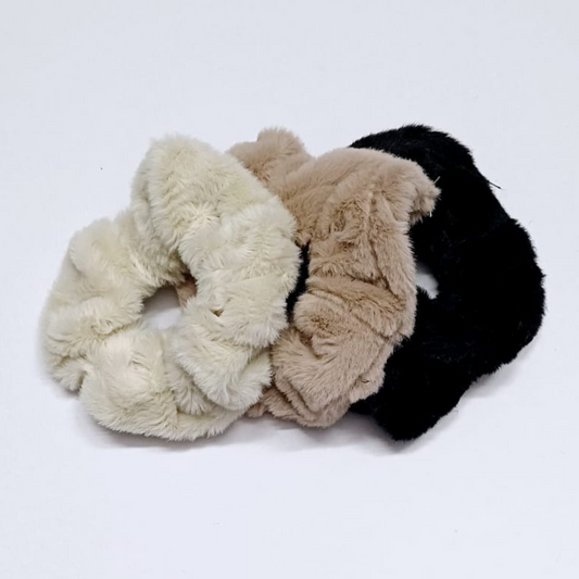 Soft Fur Scrunchies Set of 3