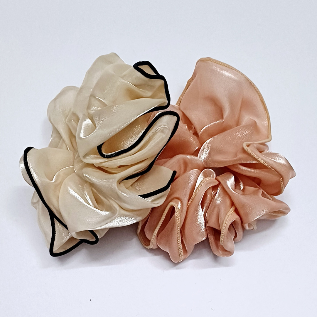 Luxury Glass Tissue Scrunchies Set Of 2